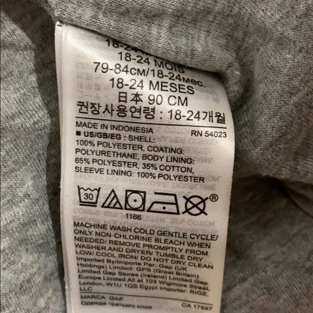 Peach Floral babyGap windbreaker hooded zip up